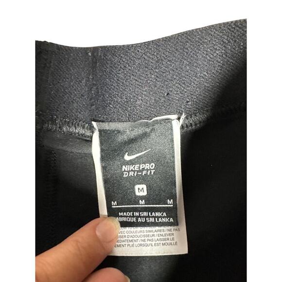 Nike Pro Dri-FIT Leggings Medium Black Mesh Panel Compression Pants - Picture 4 of 5